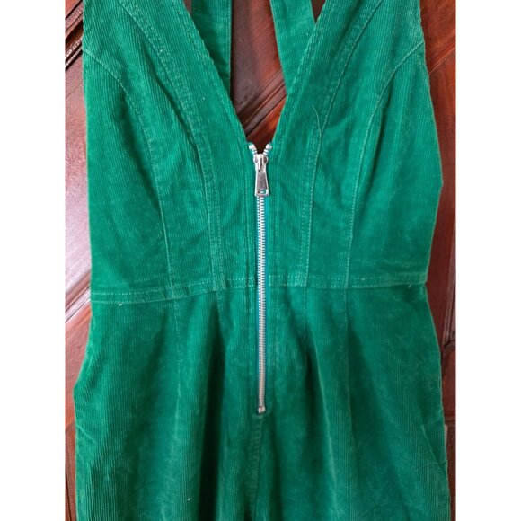 Urban Outfitters Corduroy Green Halter Jumpsuit XS - Picture 2 of 9